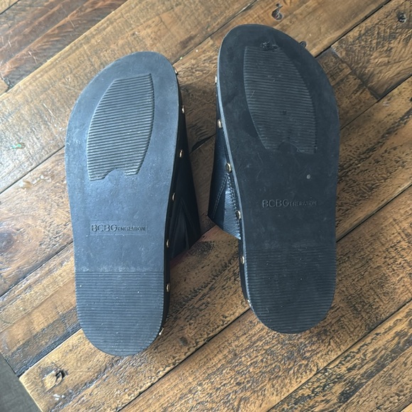 BCBG Bamba platform, sandal, black leather size 8 - Picture 4 of 6